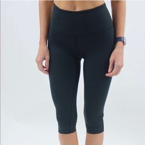 Black Mesh Perfectly Plush Hi-Rise Crops